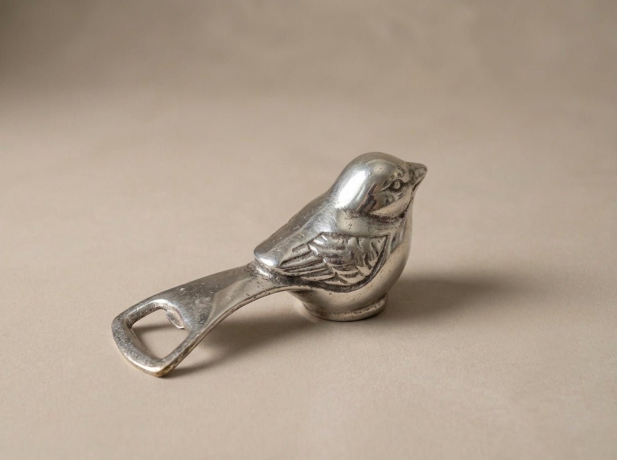 Vintage Silver-Plated Figural Bird Bottle Opener