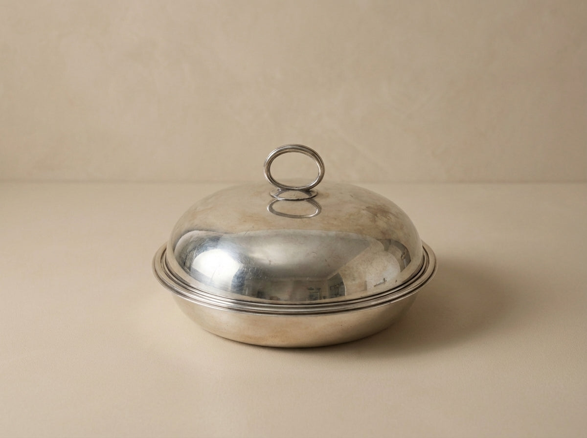 Vintage Continental Silver Entree Dish with Lid