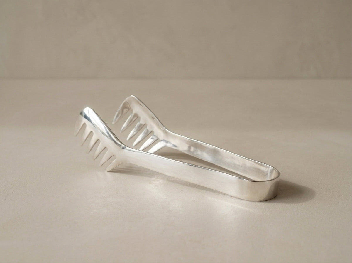 Vintage .925 Sterling Silver Asparagus & Pasta Serving Tongs