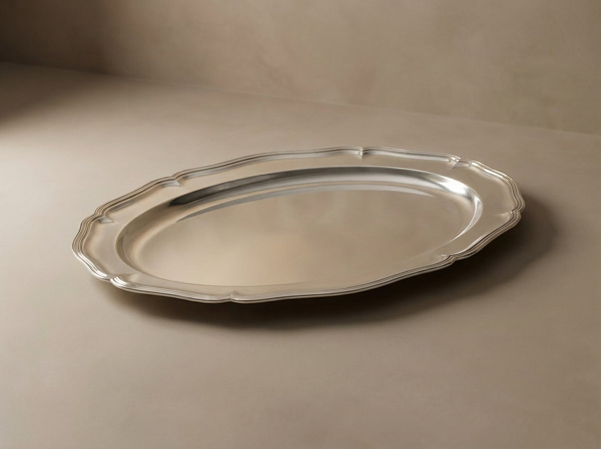 Large Oval 80% Silver Serving Tray
