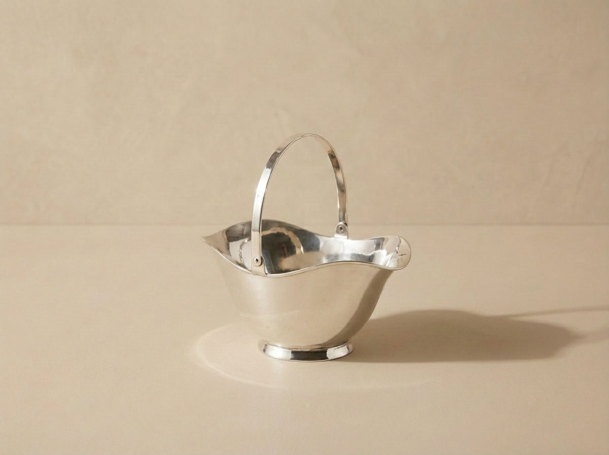 Antique .925 Sterling Silver Miniature Basket